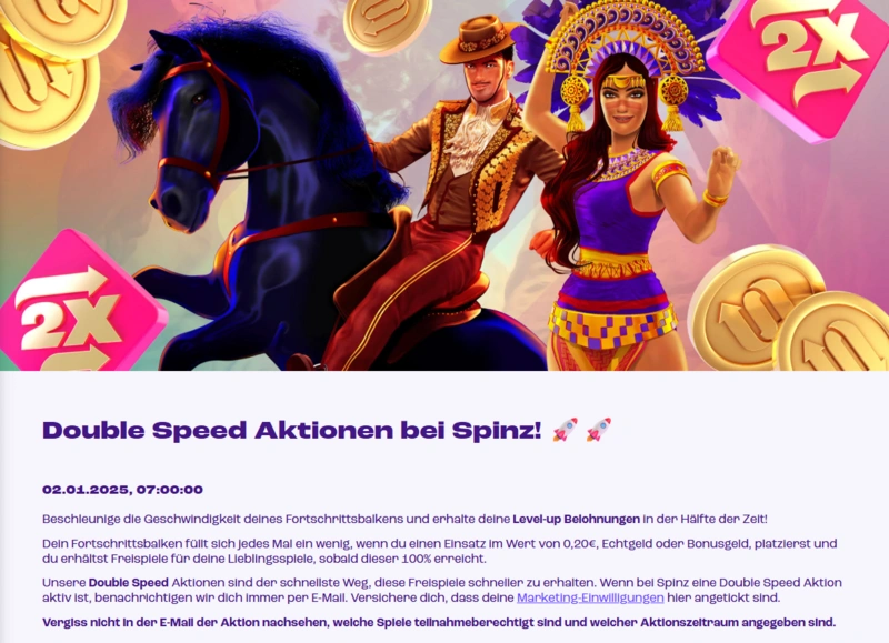 spinz bonus page