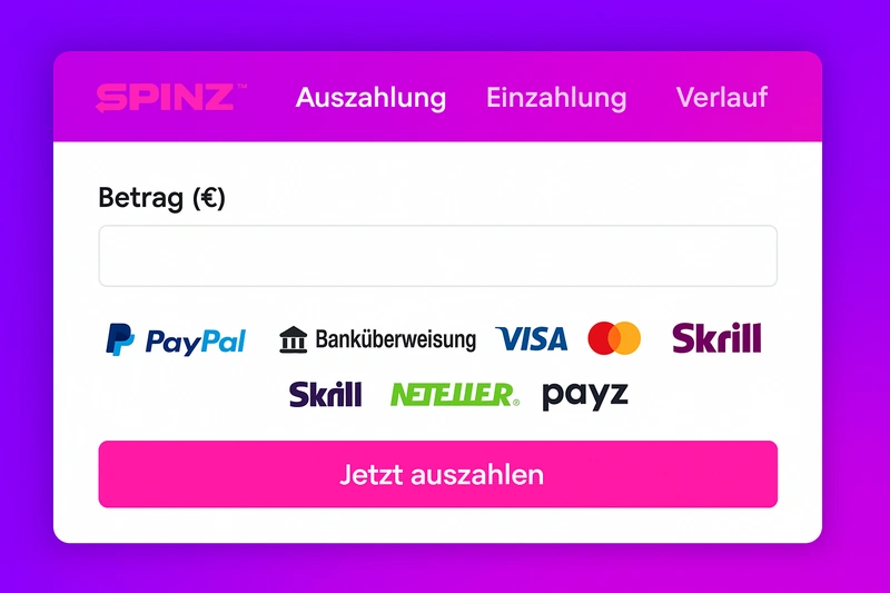 spinz withdrawal page
